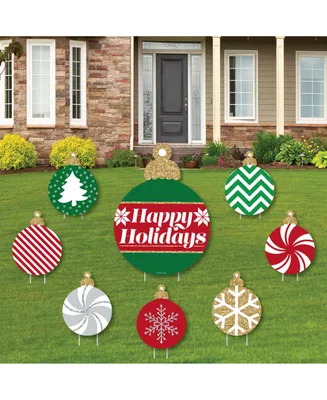 Ornaments - Outdoor Lawn Decor - Holiday & Christmas Party Yard Signs - Set of 8