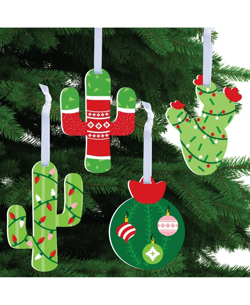 Merry Cactus - Christmas Cactus Decor - Christmas Tree Ornaments - Set of 12