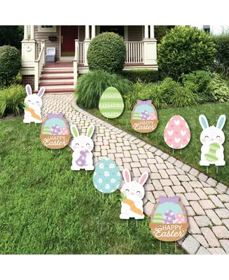 Spring Easter Bunny Lawn Decor Outdoor Happy Easter Party Yard Decorations 10 Pc