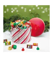 Just Candy 188 pcs Christmas Gift Tin with Hershey's Holiday Chocolate Candy Mix (2.7 lbs) - Assorted Pre