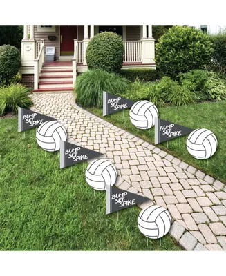 Bump, Set, Spike - Volleyball Lawn Decor - Outdoor Party Yard Decor - 10 Pc