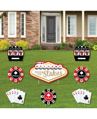 Las Vegas - Yard Sign & Outdoor Lawn Decor - Casino Party Yard Signs - Set of 8
