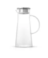 JoyJolt Breeze Glass Pitcher with Stainless Steel Lid