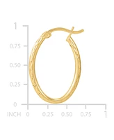 Giani Bernini Textured Oval Hoop Earrings 25mm, Created for Macy's