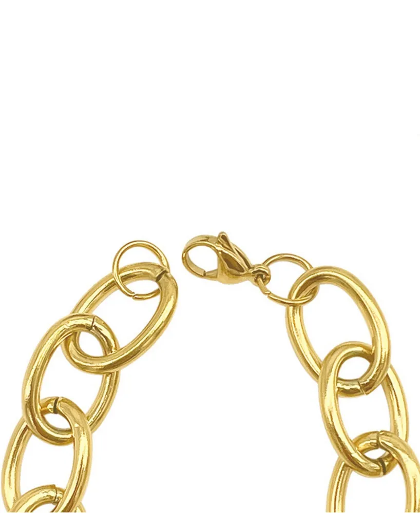 Adornia Women's Oval Link Gold-Tone Chain Bracelet