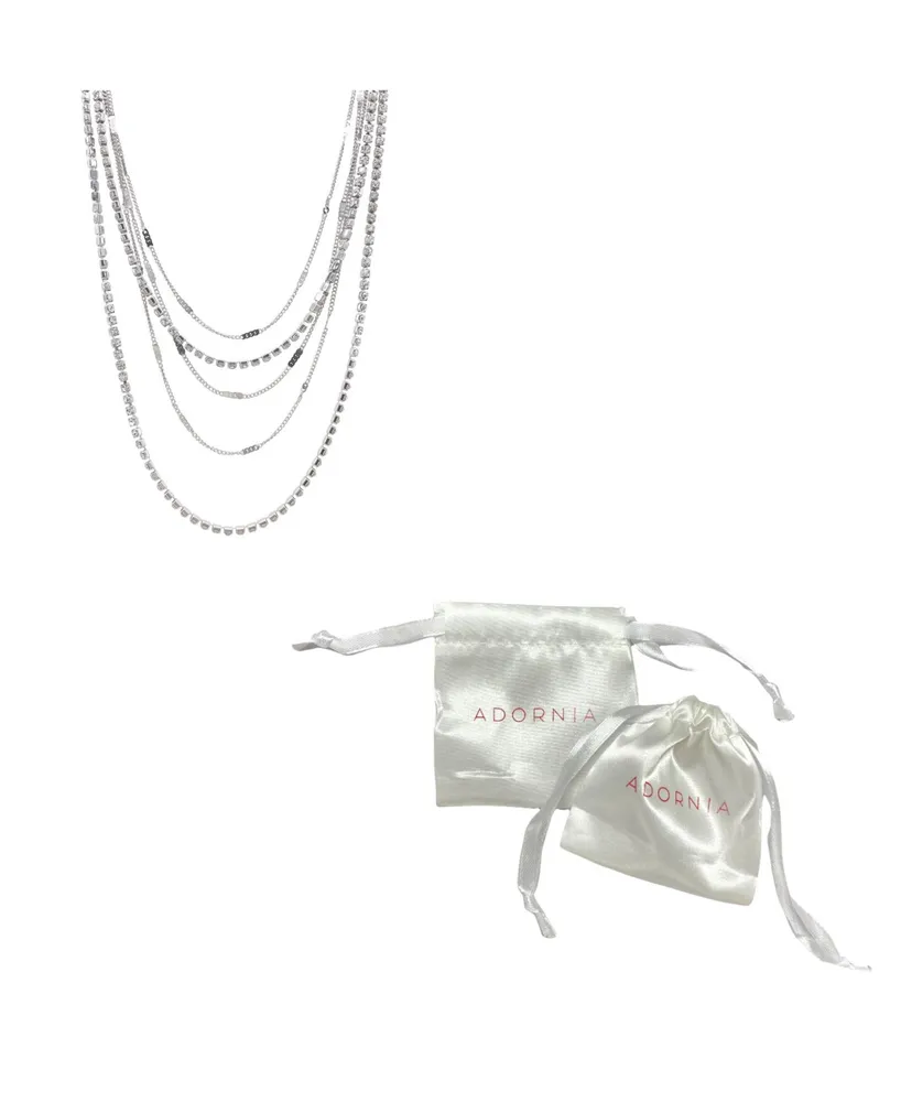 Adornia Silver-Tone Plated Layered Necklace Set
