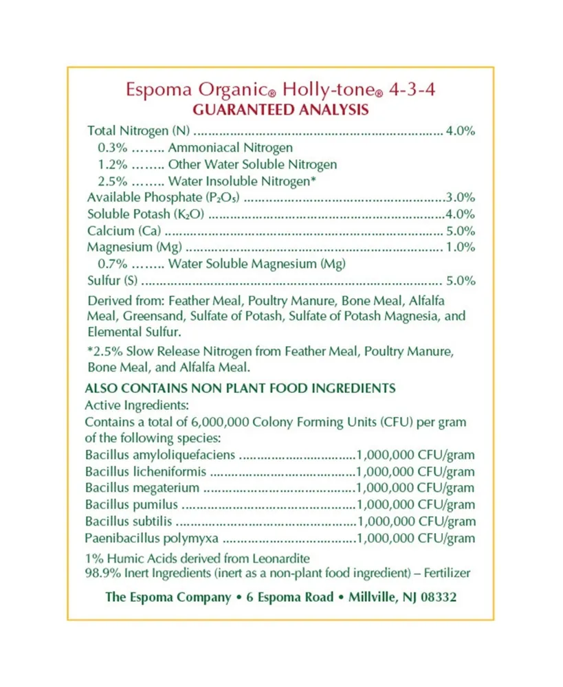 Espoma Organic Holly-tone Evergreen and Azalea Food, 36lb
