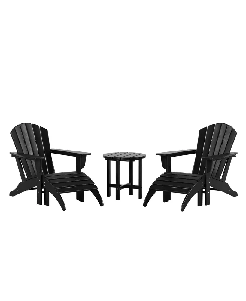 WestinTrends 5-piece Adirondack Chairs with Ottoman Side Table Set