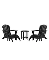 WestinTrends 5-piece Adirondack Chairs with Ottoman Side Table Set