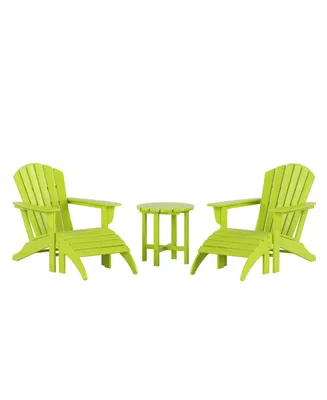 WestinTrends 5-piece Adirondack Chairs with Ottoman Side Table Set