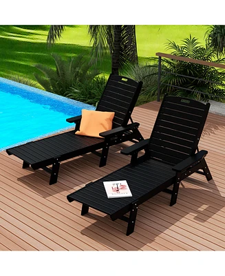 WestinTrends Adirondack Outdoor Chaise Lounge for Patio Garden Poolside (Set of 2)