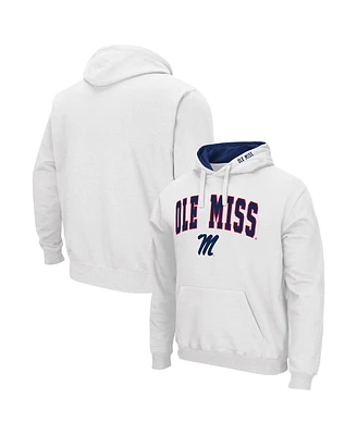 Men's Colosseum White Ole Miss Rebels Arch & Team Logo 3.0 Pullover Hoodie