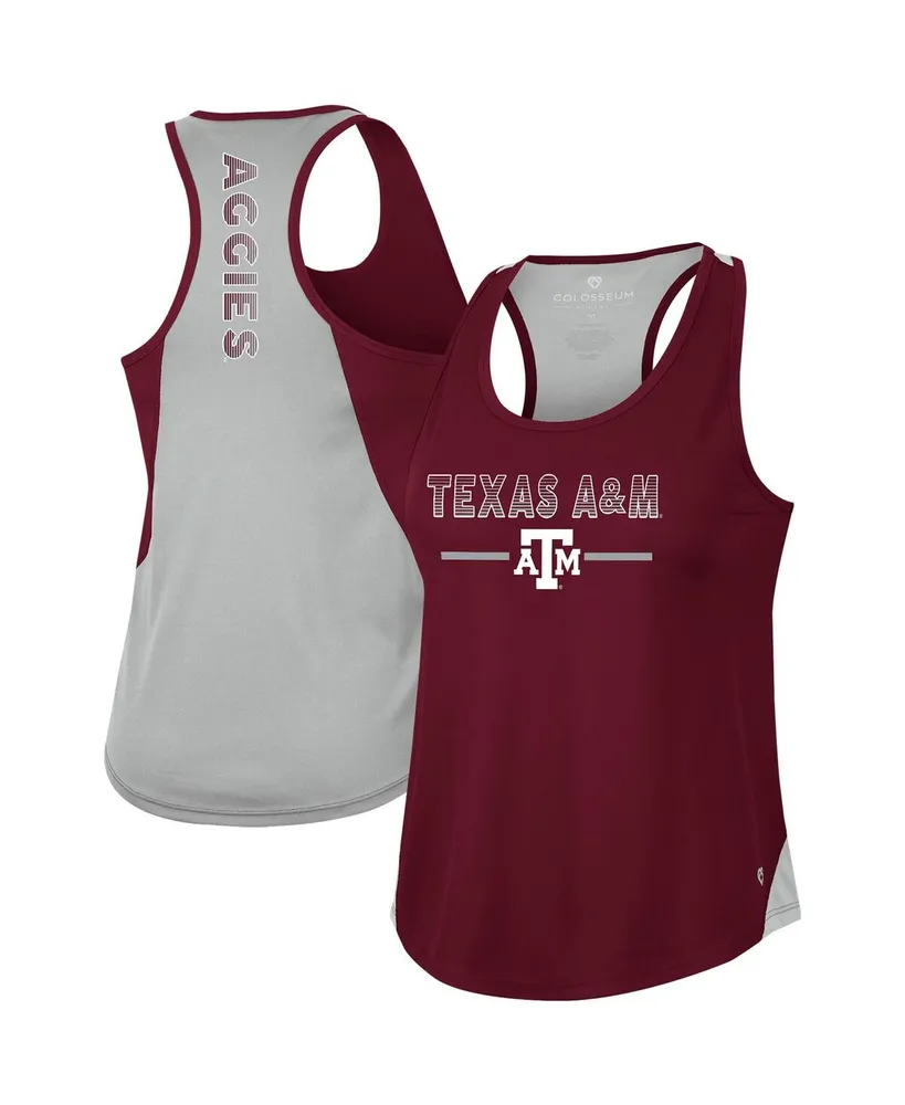 Women's Colosseum Maroon Texas A&M Aggies Sachs 2-Hit Scoop Neck Racerback Tank Top