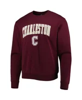 Men's Colosseum Maroon Charleston Cougars Arch Over Logo Pullover Sweatshirt