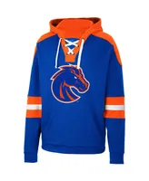 Men's Colosseum Royal Boise State Broncos Lace-Up 4.0 Pullover Hoodie