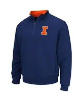 Men's Colosseum Navy Illinois Fighting Illini Big and Tall Tortugas Logo Quarter-Zip Sweatshirt