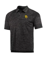 Men's Colosseum Heathered Black Baylor Bears Down Swing Polo Shirt