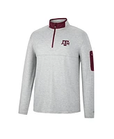 Men's Colosseum Heathered Gray, Maroon Texas A&M Aggies Country Club Windshirt Quarter-Zip Jacket