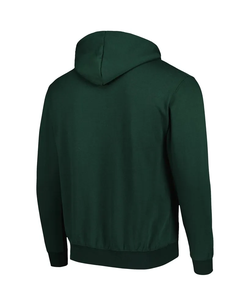 Men's Colosseum Green Northern Michigan Wildcats Arch & Logo Pullover Hoodie