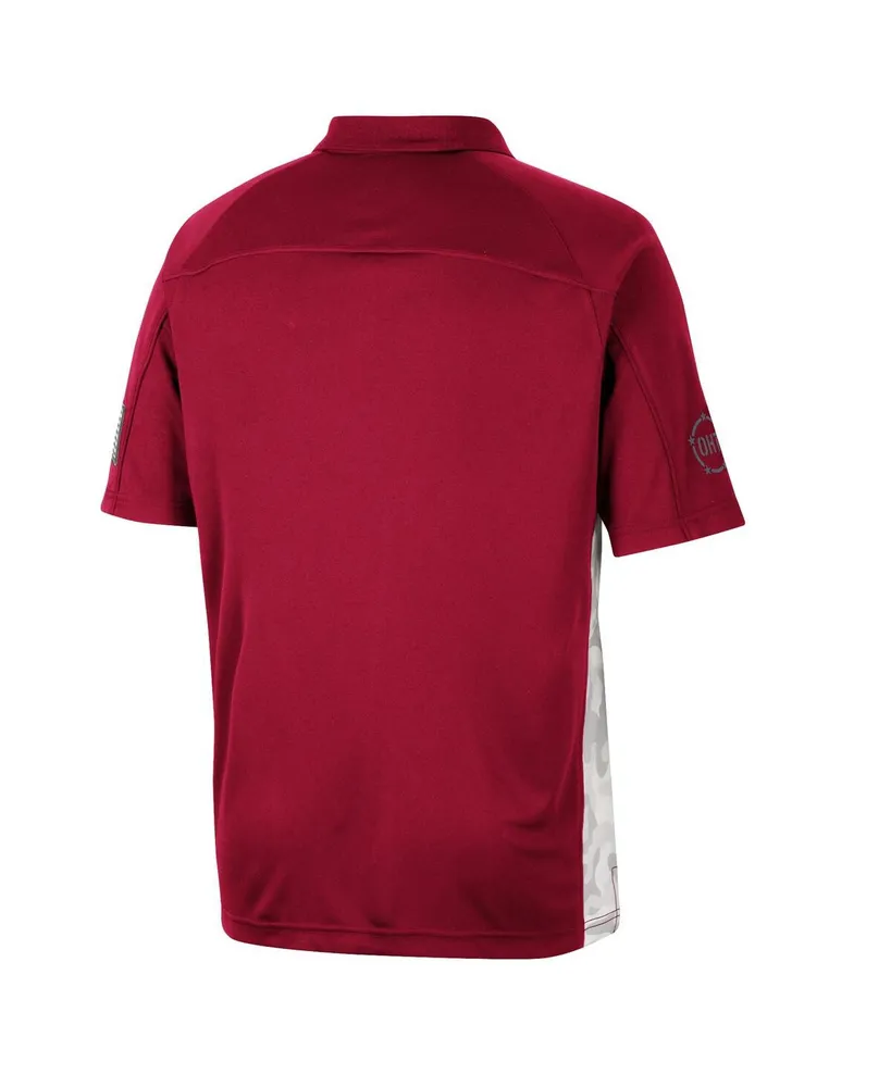 Men's Colosseum Crimson Washington State Cougars Oht Military-Inspired Appreciation Snow Camo Polo Shirt