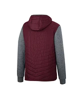 Men's Colosseum Maroon, Charcoal Texas A&M Aggies Course Herringbone Full-Zip Hoodie