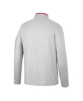 Men's Colosseum Heathered Gray, Crimson Oklahoma Sooners Country Club Windshirt Quarter-Zip Jacket