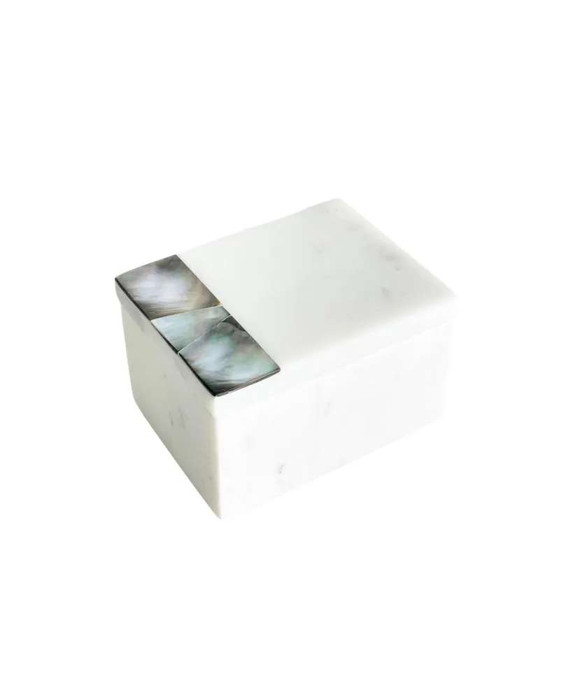 Mother of Pearl White Marble Decor Box (Large) - Anaya