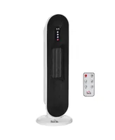 Portable Oscillating Ceramic Space Heater w/Remote & Anti-Tip, White