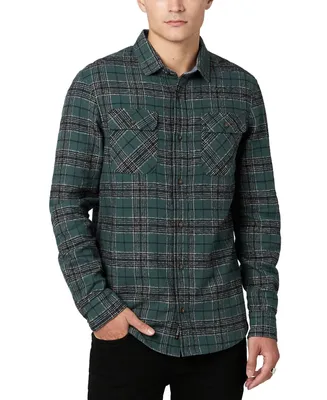 Buffalo David Bitton Men's Plaid Chambray Salice Long-Sleeve Shirt