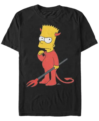 Fifth Sun Men's The Simpsons Devil Bart Short Sleeves T-shirt