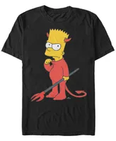 Fifth Sun Men's The Simpsons Devil Bart Short Sleeves T-shirt