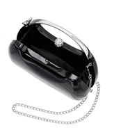 Nina Women's Metallic Minaudiere bag with Metal Handle