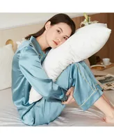 Lilysilk Women's 22MM Gold Piping Silk Pajamas Set