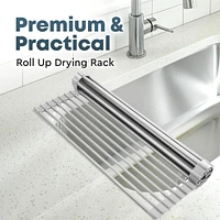Multipurpose Heavy Duty Silicone Roll Up Sink Drying Rack Large