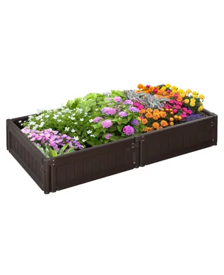 4' x 2' Raised Garden Bed, Plastic Open Planter Box