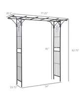 Outsunny 7ft Garden Arch for Decorative Climbing Plants Lawn Backyard Wedding