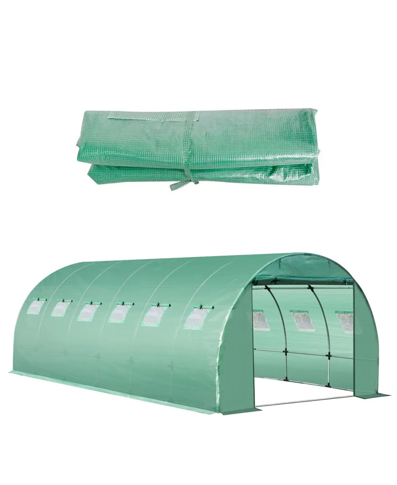 Outsunny Additional Hot House / Plant Nursery Cover & Tarp w/ Zipper Door