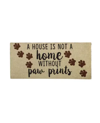 Evergreen A House is Not a Home Without Paw Prints Burlap Sassafras Indoor Outdoor Switch Doormat1'10"x10"Brown