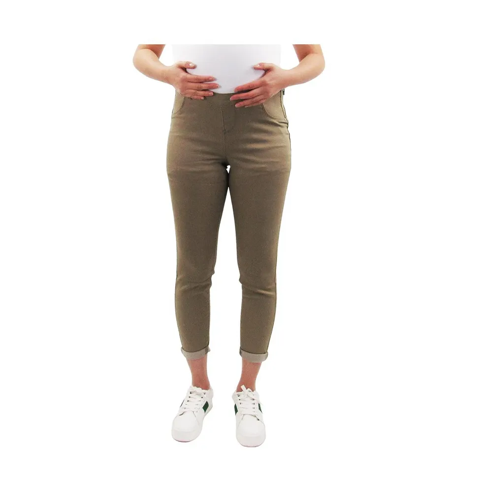 Indigo Poppy Maternity Classic Khaki Butt Lifter Pants