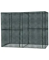 Outsunny Heavy Duty Outdoor Walk-in Crop Cage with Roll-Up Zipper Doors, Cover