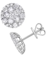 Diamond Cluster Stud Earrings (2 ct. t.w.) in 14k White Gold