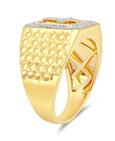 Men's Diamond Cross Ring (1/10 ct. t.w.) 18k Gold-Plated Sterling Silver