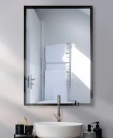 Rectangular Metal Framed Bathroom Vanity Wall Mirror, 35" x 24"