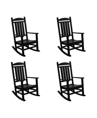 All-Weather Outdoor Patio Poly Classic Porch Rocking Chair (Set of 4)