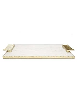 Classic Touch Marble Tray with Decorative Handles