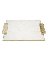 Classic Touch Marble Tray with Decorative Handles