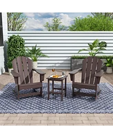 WestinTrends 3 Piece set Outdoor Patio Poly Adirondack rocking chairs with side table