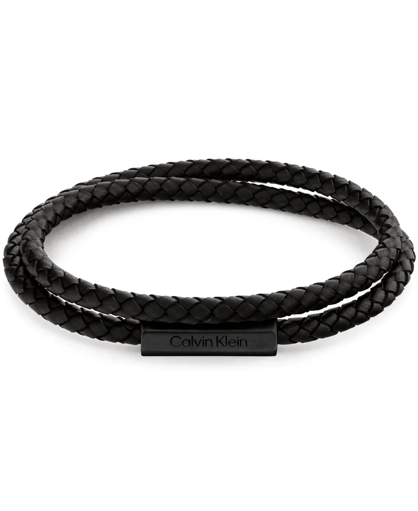 Calvin Klein Men's Double Wrapped Leather Bracelet