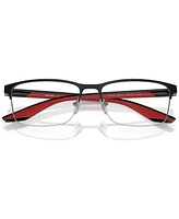 Prada Linea Rossa Men's Rectangle Eyeglasses, Ps 50PV55-o - Black, Silver