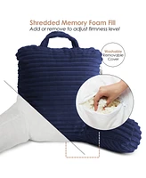 Nestl Cut Plush Striped Reading Pillow with Arms